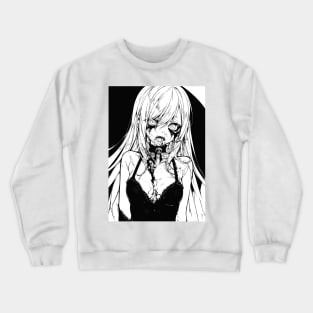 Cute Vampire Ghoul Black & White Crewneck Sweatshirt